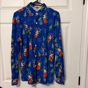 Blue reindeer in stocking Men's Shirt